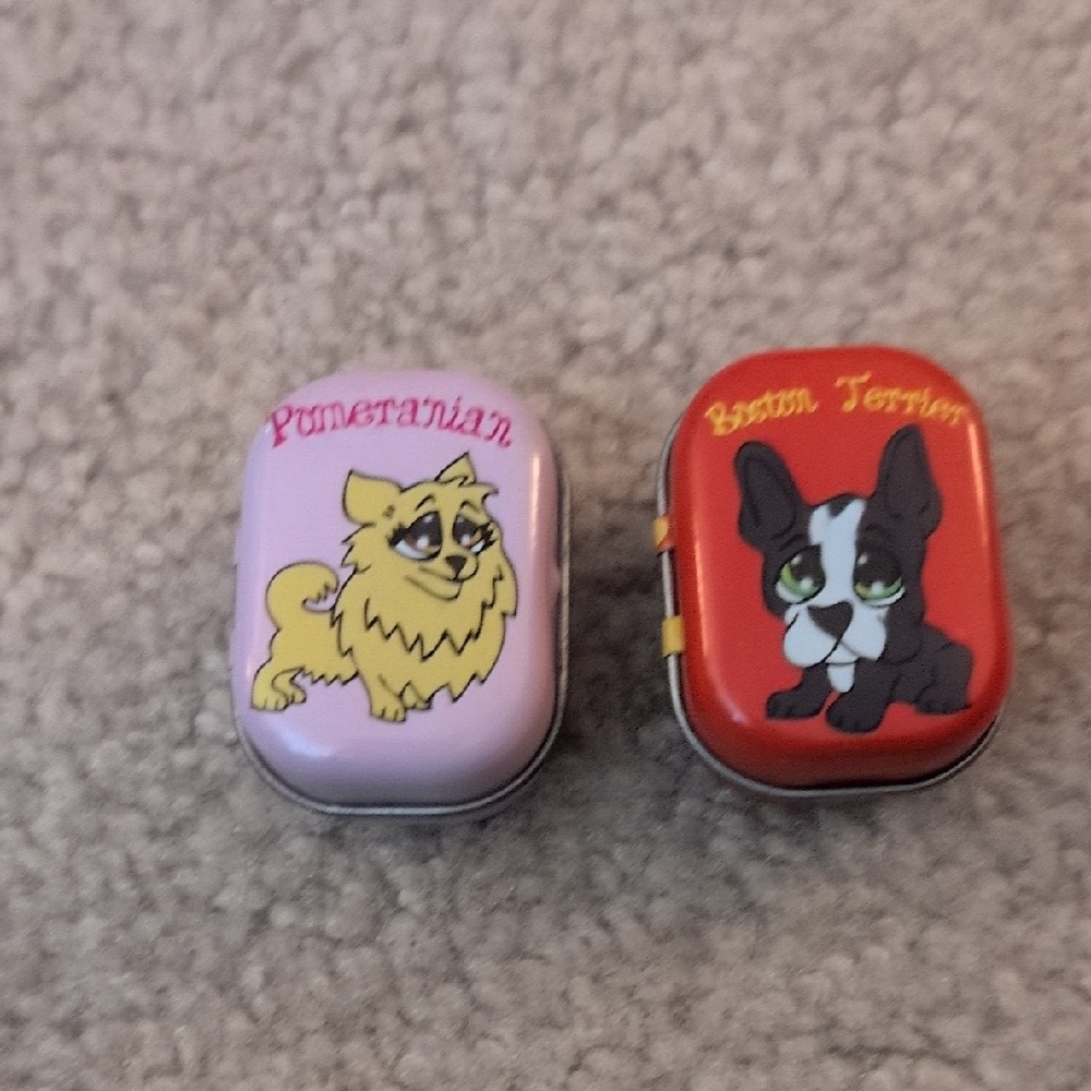 Pomeranian and Boston Terrier Puppy Palz Tins Only